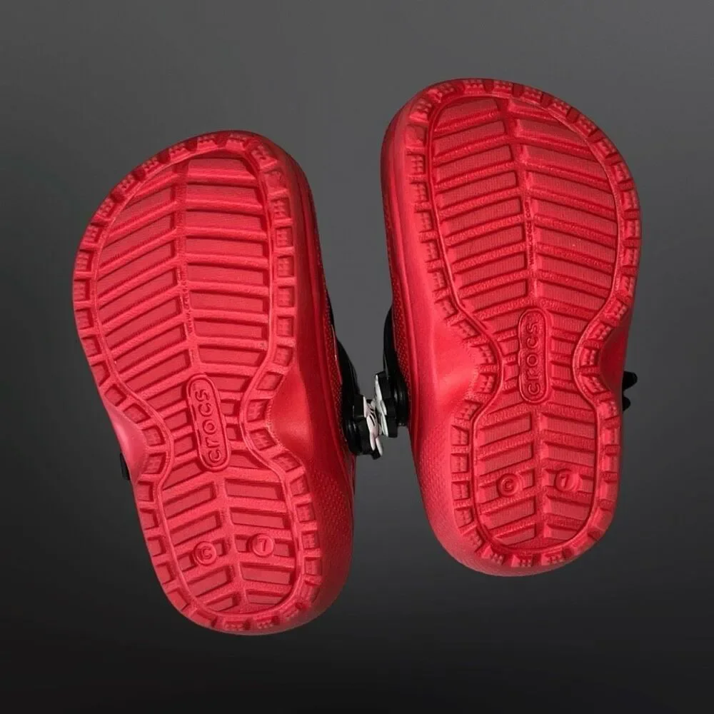 Toddler Mickey Mouse Crocs CLASSIC LINED Red Yellow Crocband Clog Size C 7